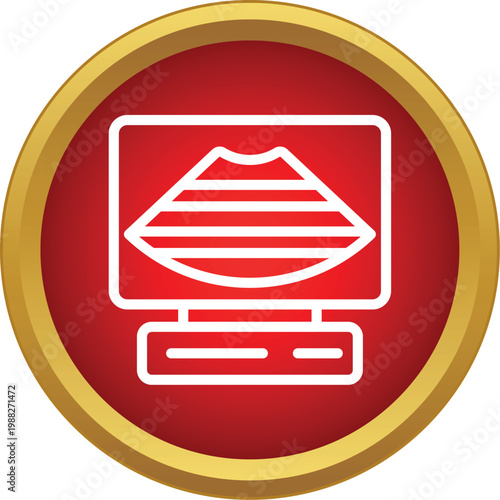 Ultrasound monitor displaying a diagnostic image, creating a medical examination concept