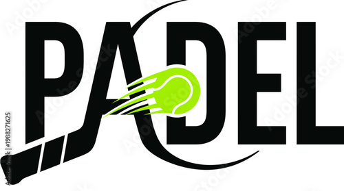 Modern Sport Logo Depicting Padel Tennis Game Concept With Bold Visuals and Clean Design
