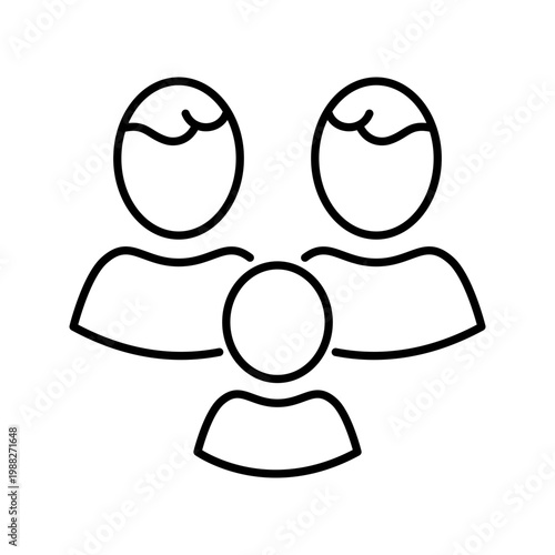 Lgbt family icon. Lifestyle and family line symbol. Black and white.