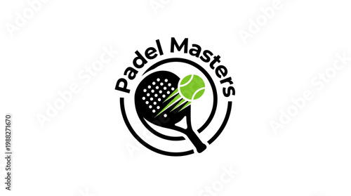 Padel Masters Logo Depicting Sport Equipment With Modern Design Features