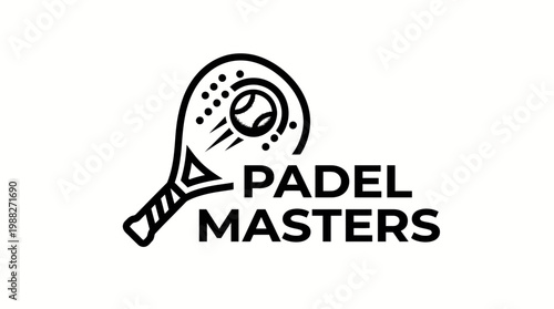 Padel Masters Logo, Stylish Sport Design for Events and Competitions, Black on White