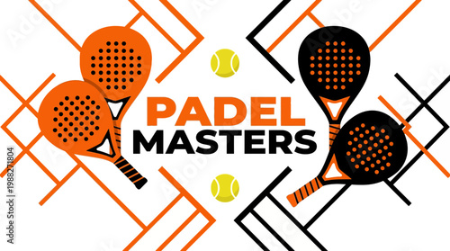 Graphic Padel Masters Design Depicting Sport Equipment With Modern Visual Style, Suitable for