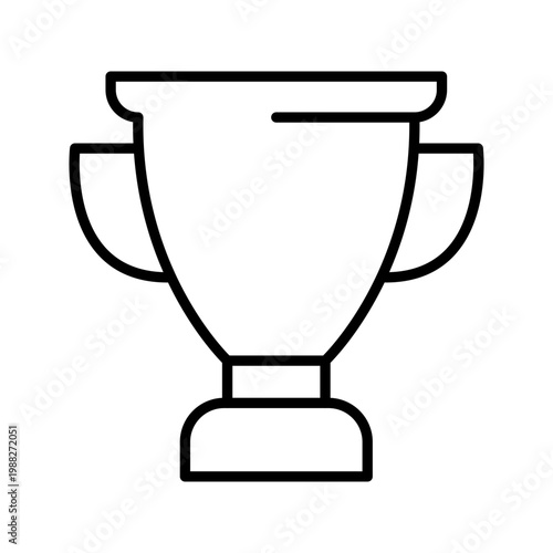 Trophy cup icon. Sports and awards line symbol. Black and white.