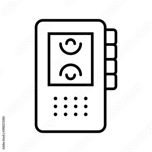 Voice recorder icon. Media and journalism line symbol. Black and white.