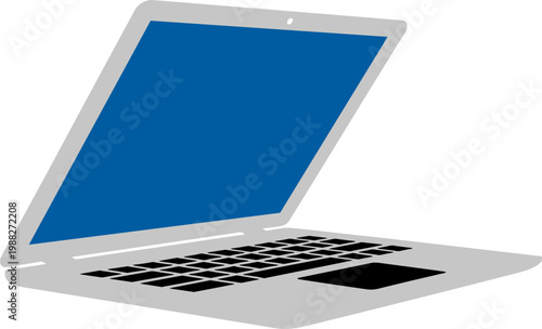 Laptop icons in different angles and styles with screens and keyboards, isolated on white background, ideal for technology, office, remote work and digital device design projects.