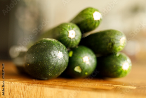 Close-up of fresh zucchinis...