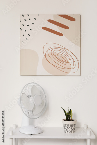 Electric fan with houseplan...