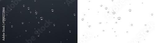 фотографія Water drops glass window overlay misty condensation on PNG transparent backgroun