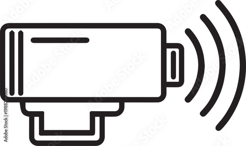 A sleek, minimalist illustration showcases a high-tech radar device, emitting signals, ready to track and transmit essential data.