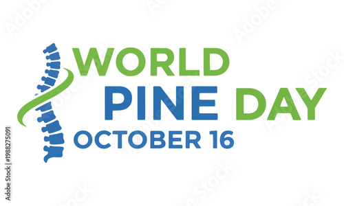 World Spine Day October 16 Logo on White Background