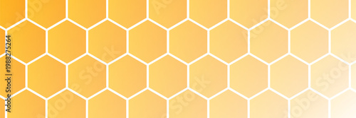 Abstract pattern seamless yellow hexagon honeycombs on a white background. Honey comb background pattern symbol vector design