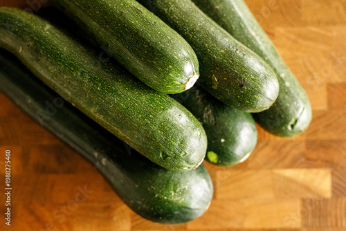 Close-up of fresh green zuc...