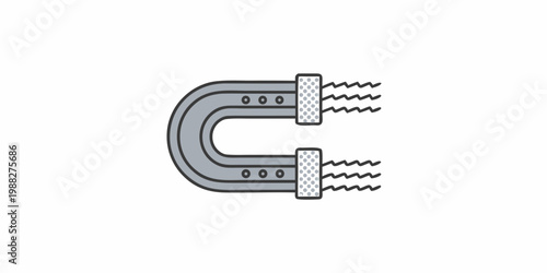 A horseshoe magnet attracting metallic filings a simple illustration
