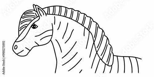 Simple line drawing of a zebra head in a minimalist style