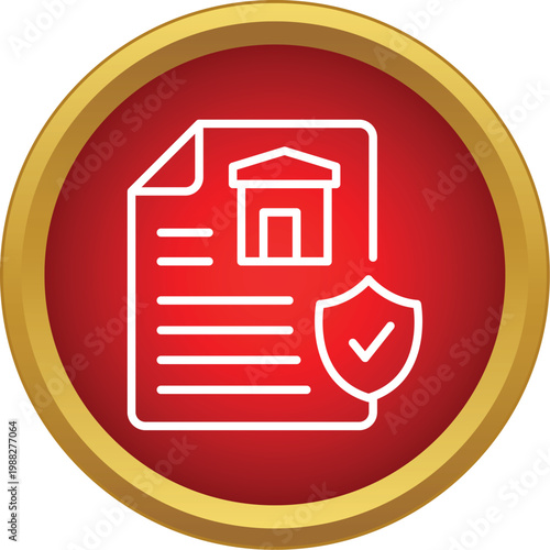Document with a house and shield icon representing home safety and protection
