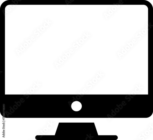 Black monitor icon - solid