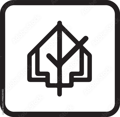 Icon of a traditional home with a crossed broom symbolizing cleaning or new beginnings