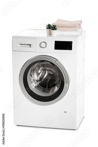 Washing machine with folded...