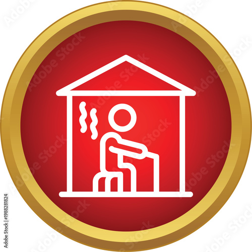 Person relaxing in a heat room with steam for body health and spa treatment