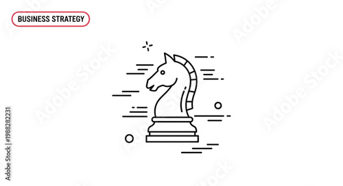Chess Knight Piece Represents Business Strategy and Planning.