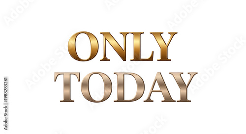 A promotional message with gold text on a white background