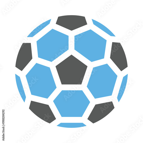 Soccer Ball Icon: A stylized soccer ball icon, featuring a modern and dynamic design with contrasting color, perfect for sports-related themes and visual communication. 