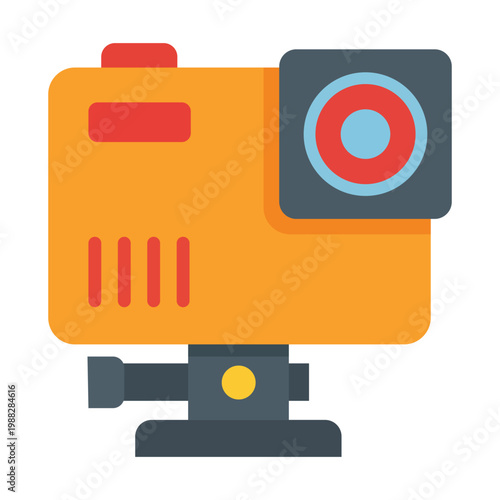 Action Camera Icon: Illustrative representation of an action camera, optimized for capturing dynamic moments in the great outdoors.