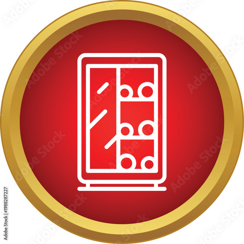 Commercial refrigerator displaying beverages on shelves, providing cooling storage