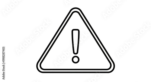 Warning sign with exclamation mark inside triangle.