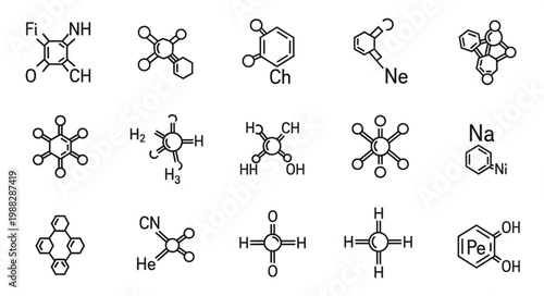 Collection of Chemical Molecular Structure Diagrams.