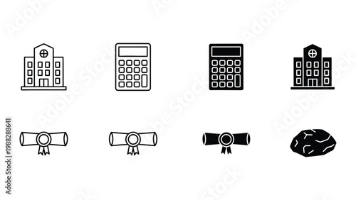 Icons representing education, finance, and academic achievements with a meteor symbol