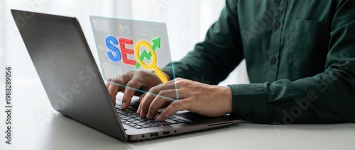 Seo optimization techniques digital workspace article online environment overhead view effective strategies for boosting website ranking