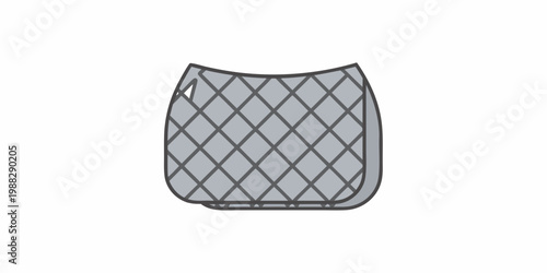 Simple illustration of a quilted saddle pad with a diamond pattern