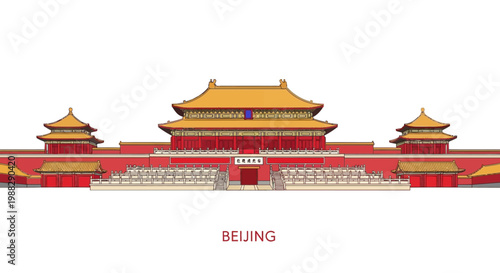 Meridian Gate Of The Forbidden City Beijing