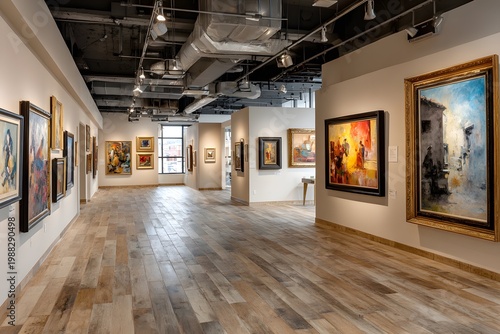 gallery interior is a witty playground of color and light