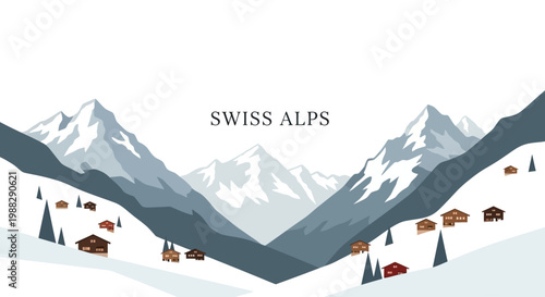 Charming Swiss Alps Village Scenery