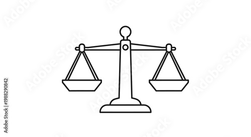 A black line drawing of scales.