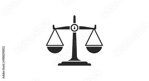 Black and white balance scale icon.