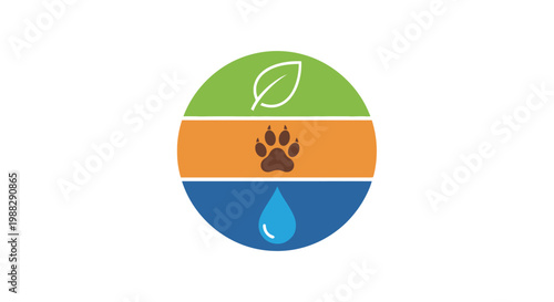 Animal Paw Print Eco Friendly Symbol.