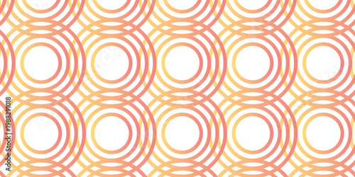 abstract orange gradient fabric textile overlapping paper design background. seamless pattern with circles overlap swirl wall decoration ornament curl design wallpaper.