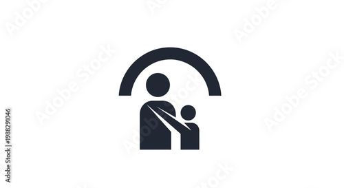Black icon of adult and child.