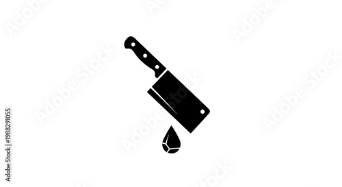 Black kitchen knife with blade.