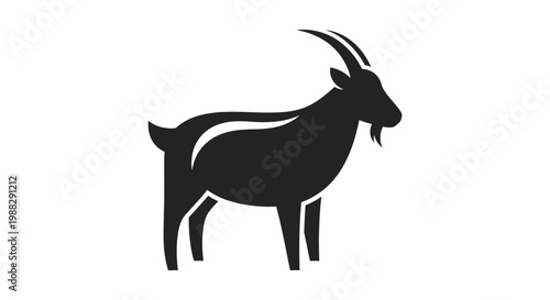 Black silhouette of a standing goat.