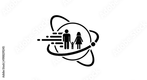 Black silhouette of human couple.