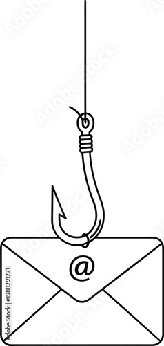 Email Phishing: Illustrating a metaphorical trap set to ensnare unsuspecting recipients of deceptive messages.