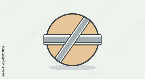 Cosmetic Makeup Powder Puff Icon. Flat Design Vector Illustration.