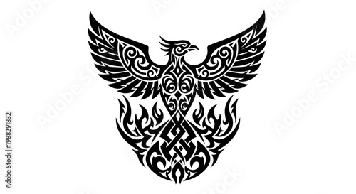 Tribal Phoenix Tattoo Design
