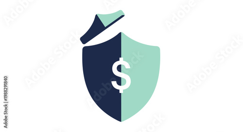 Fotografia Financial Security Shield with Dollar Sign - Protection and Investment Concept