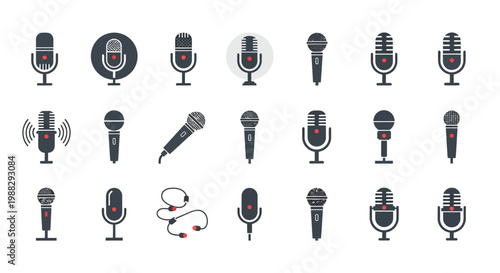 Microphones in various shapes sizes.