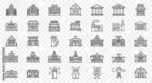 Various Buildings and Architectural Icons.
